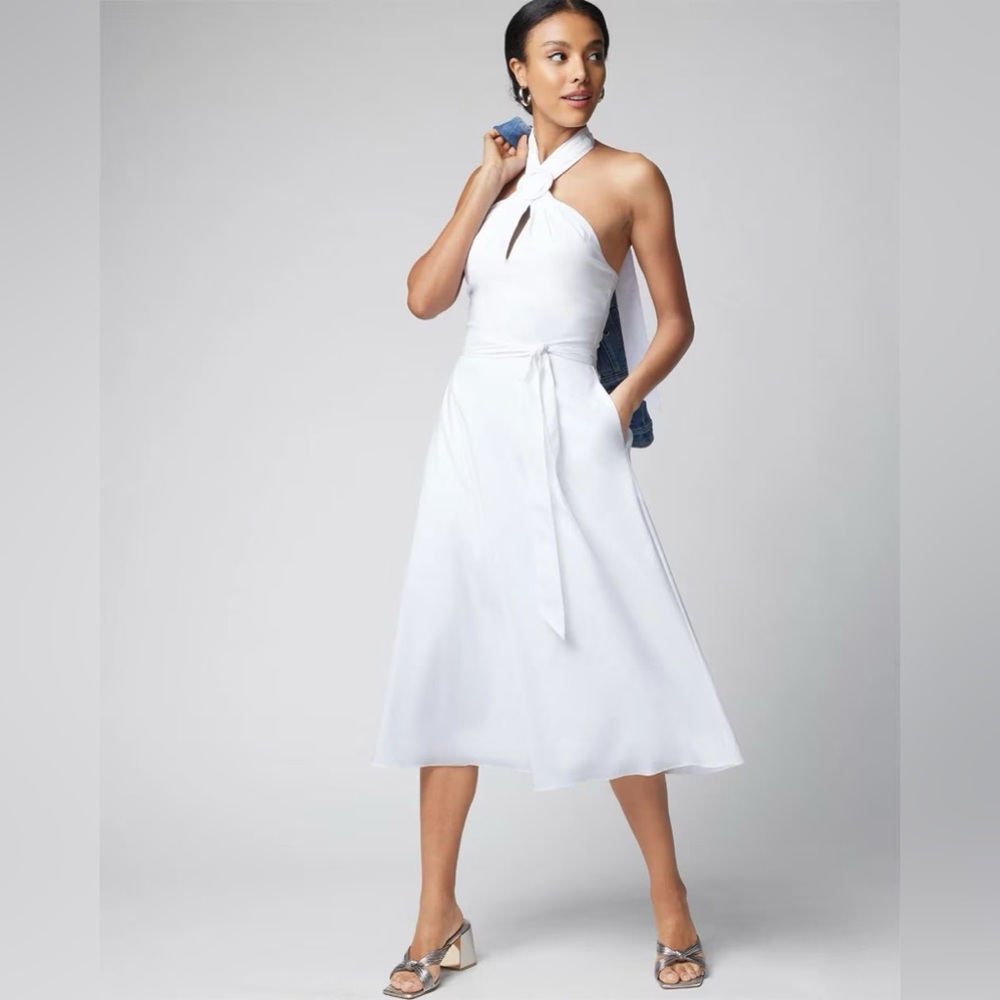 White House Black Market Cotton Poplin Halter Dress – Perfect LWD!